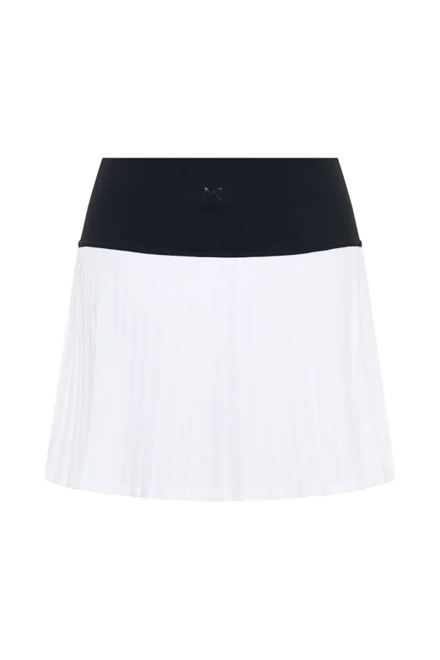 Women Meshki Bottoms Denver Pleated Active Mini Skirt 8211 BlackWhite