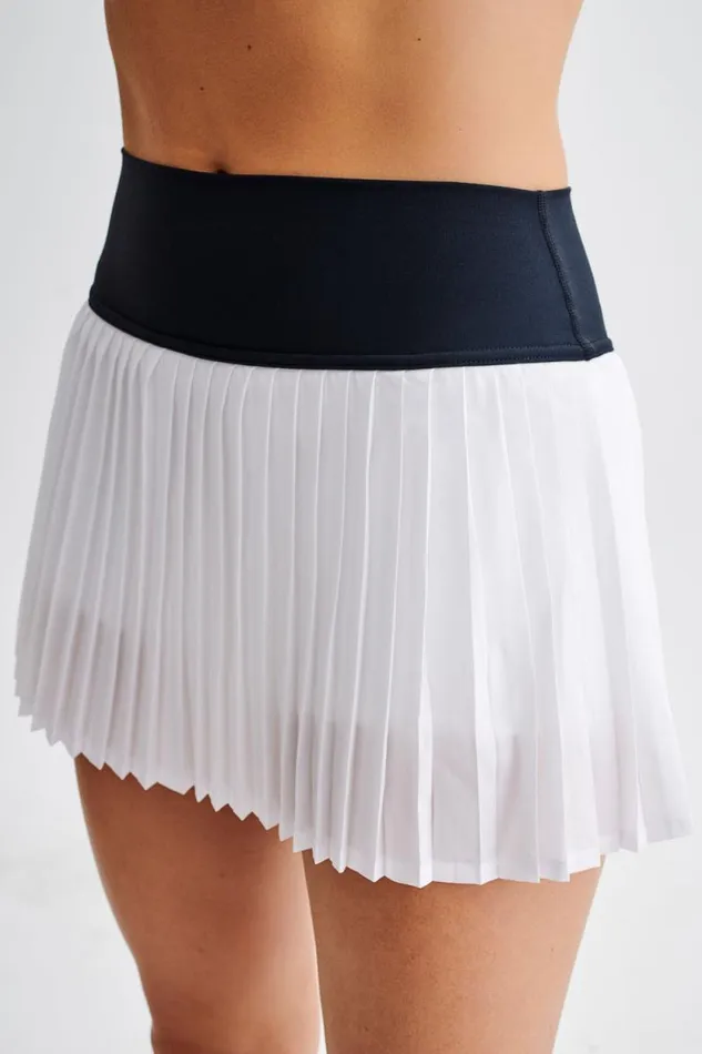 Women Meshki Bottoms Denver Pleated Active Mini Skirt 8211 BlackWhite