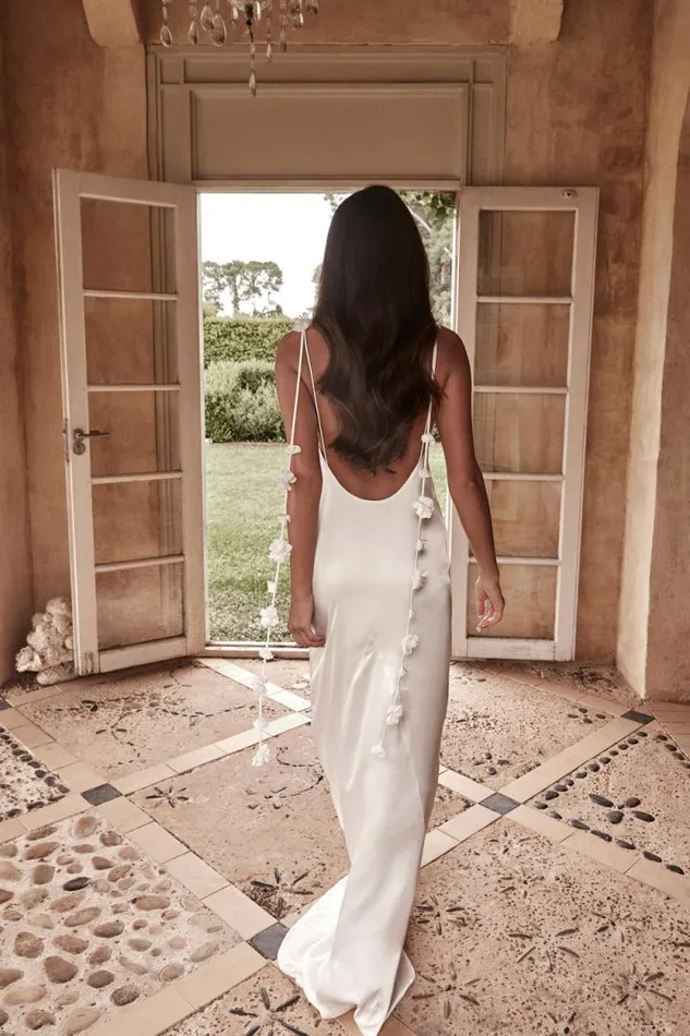 Women Meshki Bottoms Elenora Rose Gown 8211 White