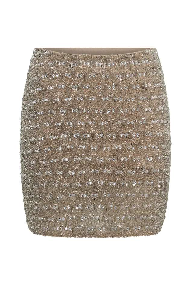Women Meshki Bottoms Eva Embellished Mini Skirt 8211 Silver