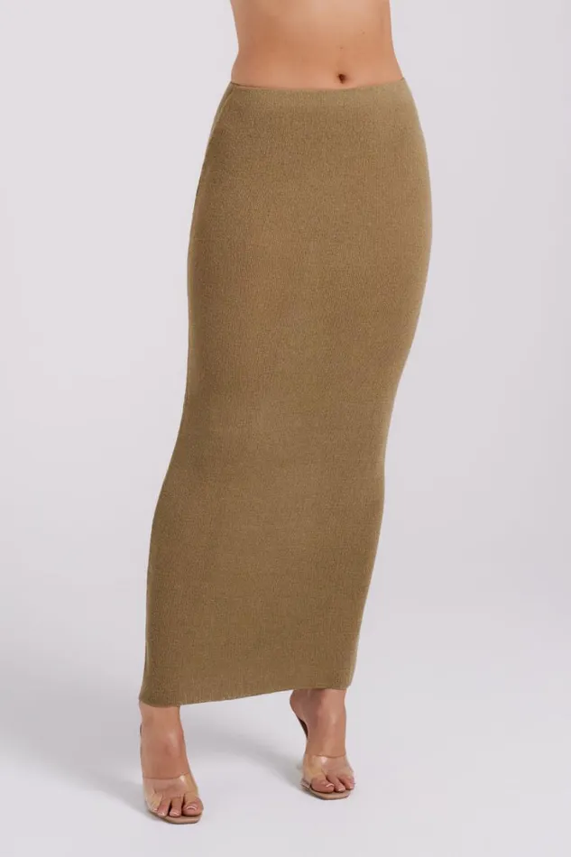 Women Meshki Bottoms Maribelle Knit Maxi Skirt 8211 Olive