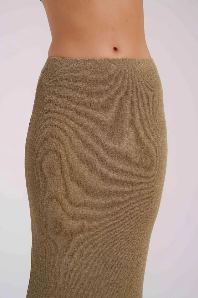 Women Meshki Bottoms Maribelle Knit Maxi Skirt 8211 Olive