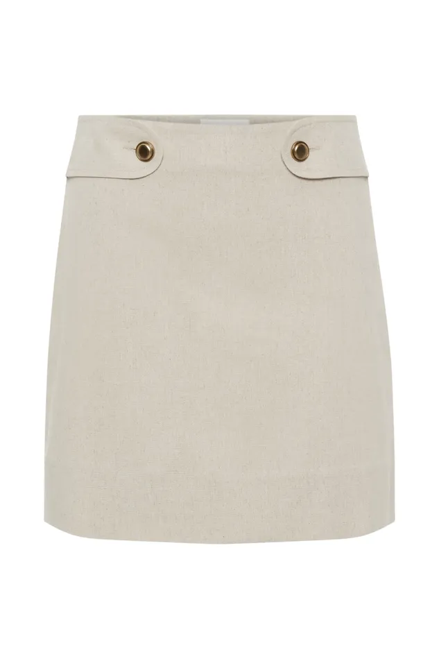Women Meshki Bottoms Marquette Linen Mini Skirt 8211 Natural