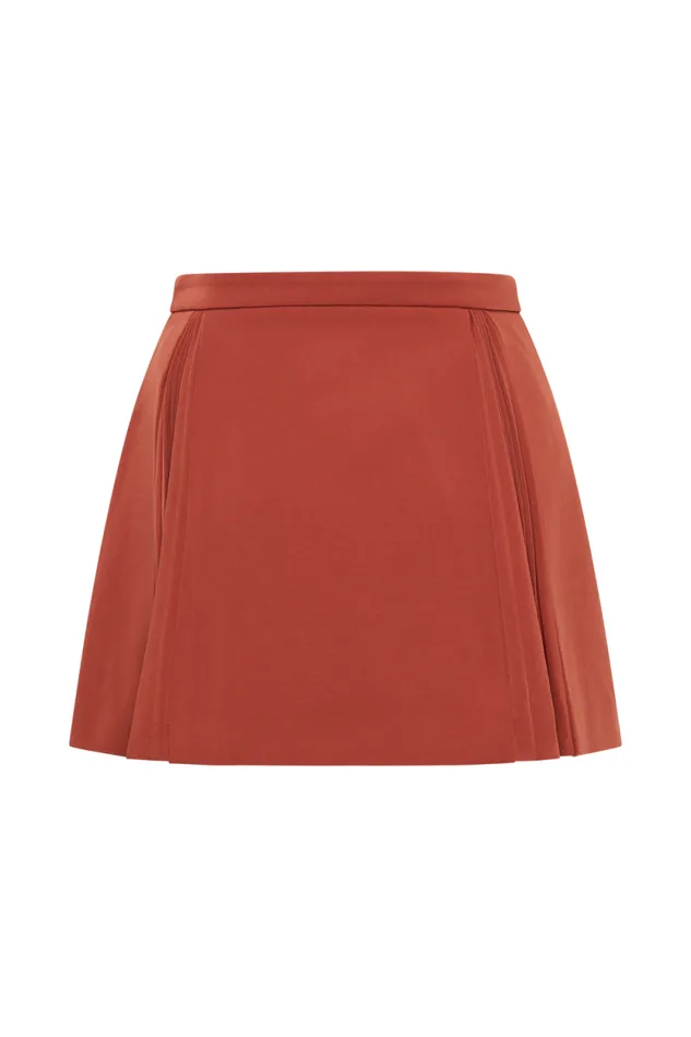 Women Meshki Bottoms Melinda Mini Skirt With Pleats 8211 Chilli