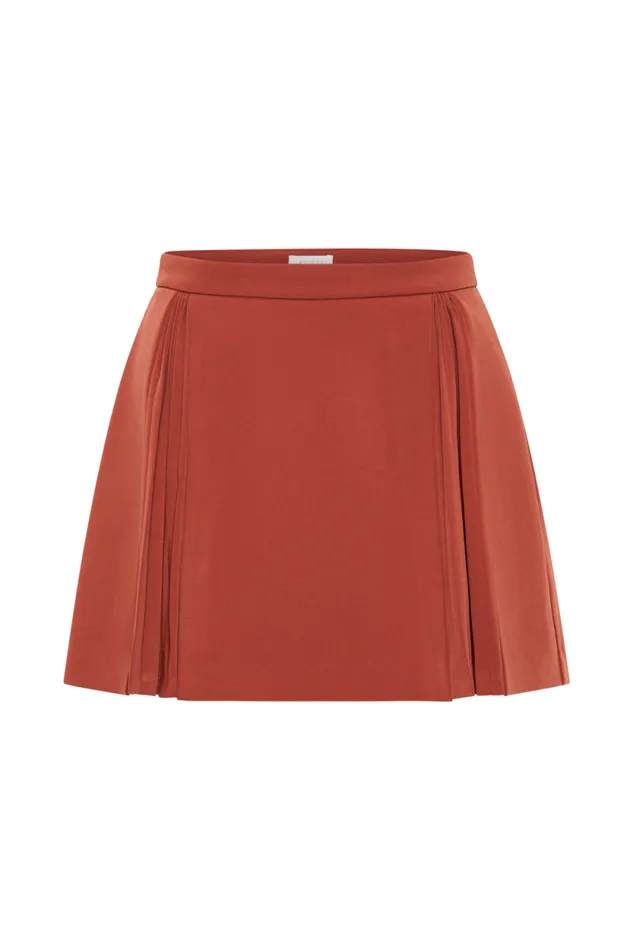 Women Meshki Bottoms Melinda Mini Skirt With Pleats 8211 Chilli