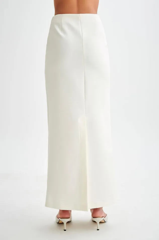 Women Meshki Bottoms Micah Suiting Maxi Skirt 8211 White