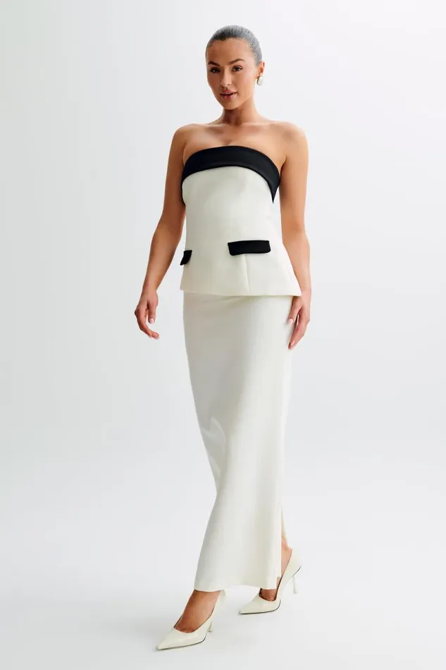 Women Meshki Bottoms Micah Suiting Maxi Skirt 8211 White