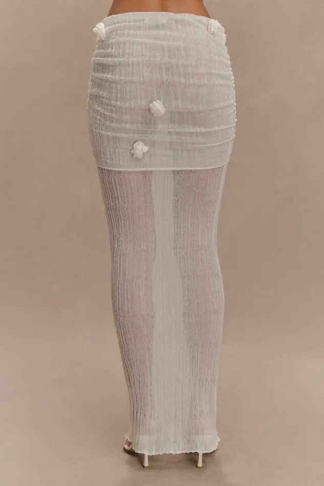 Women Meshki Bottoms Orianna Orchid Knit Maxi Skirt 8211 Ivory