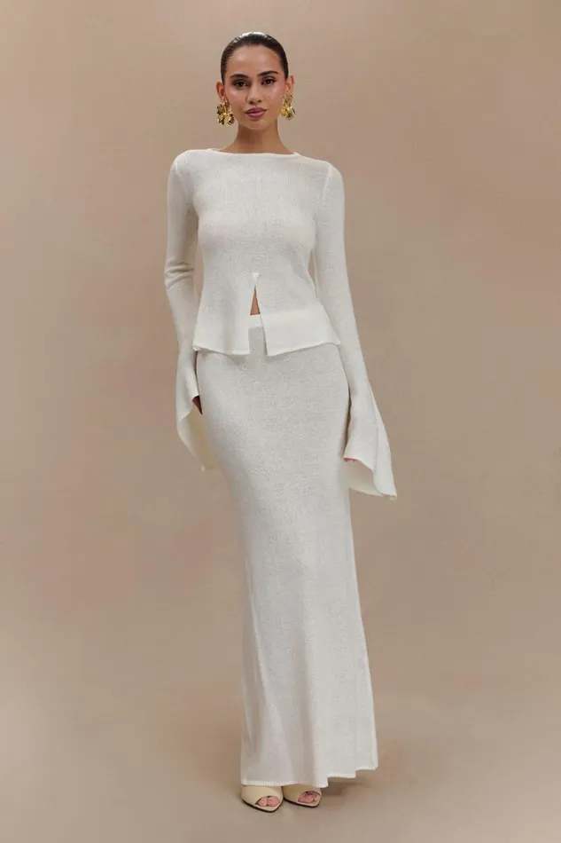 Women Meshki Bottoms Phoebe Knit Maxi Skirt 8211 Ivory