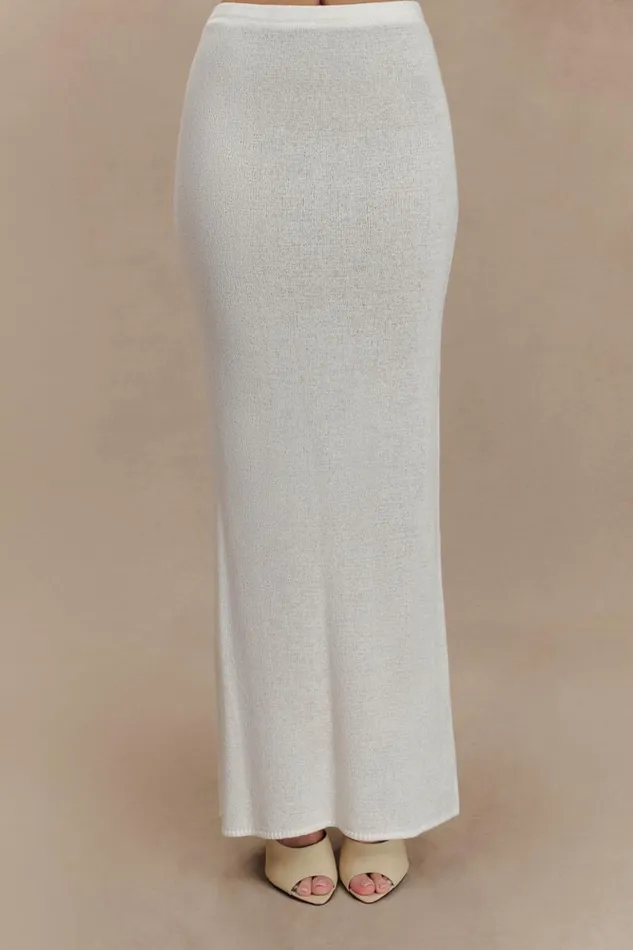 Women Meshki Bottoms Phoebe Knit Maxi Skirt 8211 Ivory