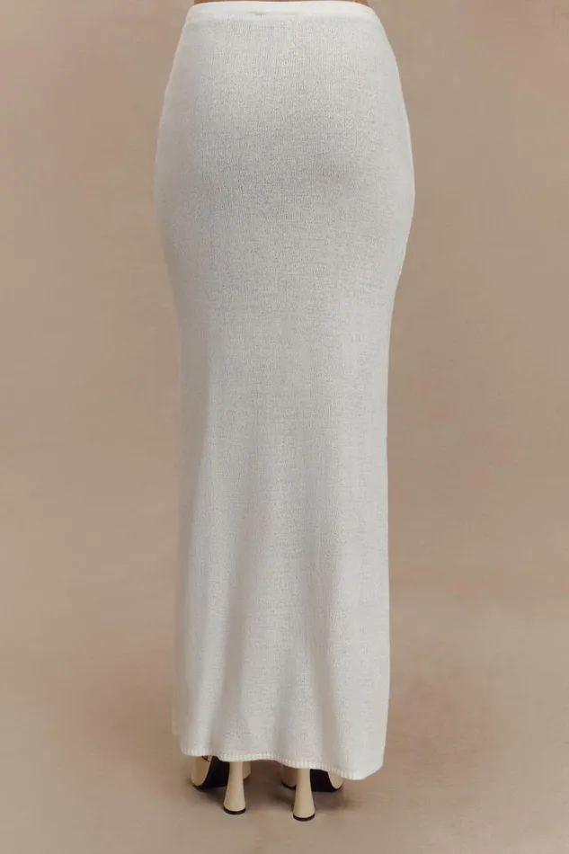 Women Meshki Bottoms Phoebe Knit Maxi Skirt 8211 Ivory