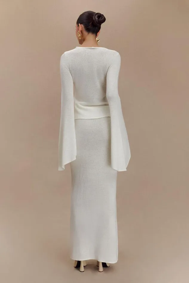 Women Meshki Bottoms Phoebe Knit Maxi Skirt 8211 Ivory
