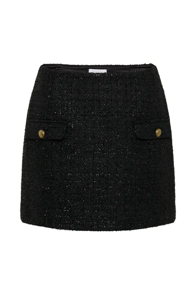Women Meshki Bottoms Priscilla Tweed Mini Skirt 8211 Black