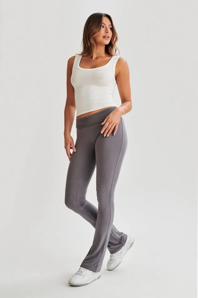 Women Meshki Bottoms Sabrina Modal Straight Leg Pant 8211 Slate Grey