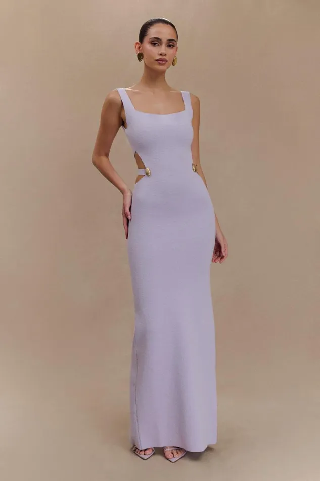 Women Meshki Dresses Alysanne Cut Out Knit Maxi Dress 8211 Lilac