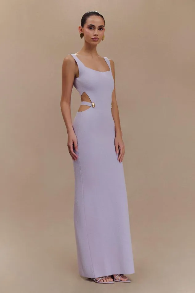 Women Meshki Dresses Alysanne Cut Out Knit Maxi Dress 8211 Lilac