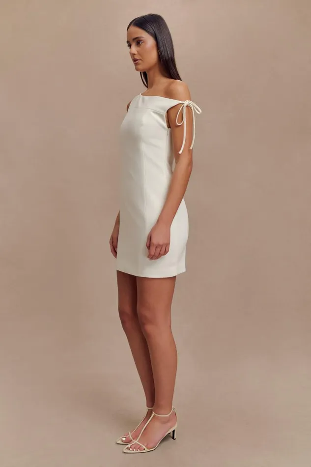 Women Meshki Dresses Baker Suiting Off Shoulder Dress 8211 Ivory