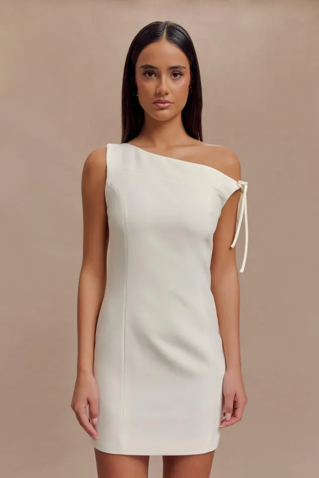 Women Meshki Dresses Baker Suiting Off Shoulder Dress 8211 Ivory