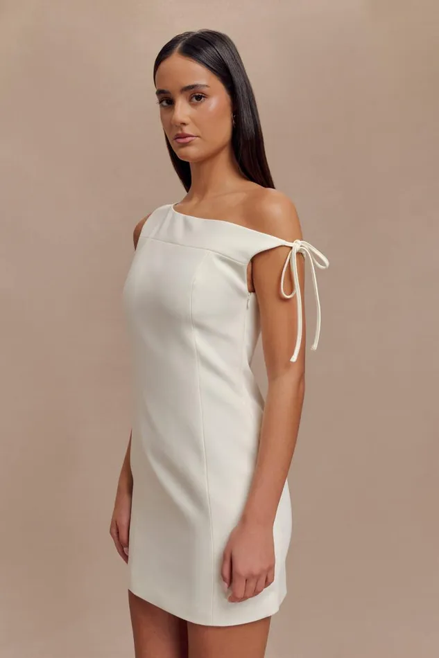 Women Meshki Dresses Baker Suiting Off Shoulder Dress 8211 Ivory