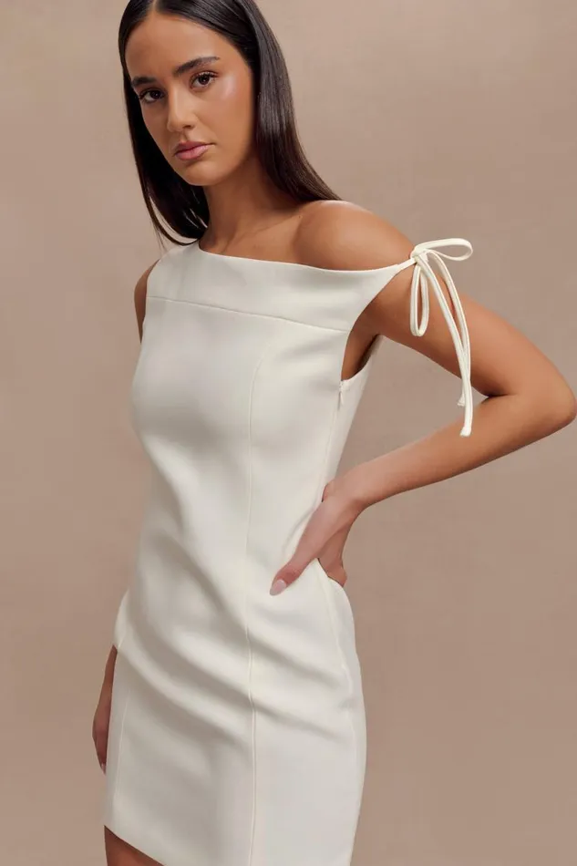 Women Meshki Dresses Baker Suiting Off Shoulder Dress 8211 Ivory