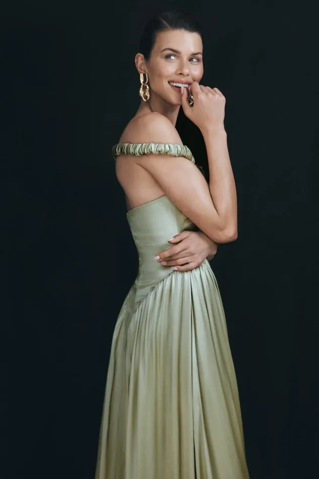 Women Meshki Dresses Coco Dropped Waist Maxi Dress 8211 Sage