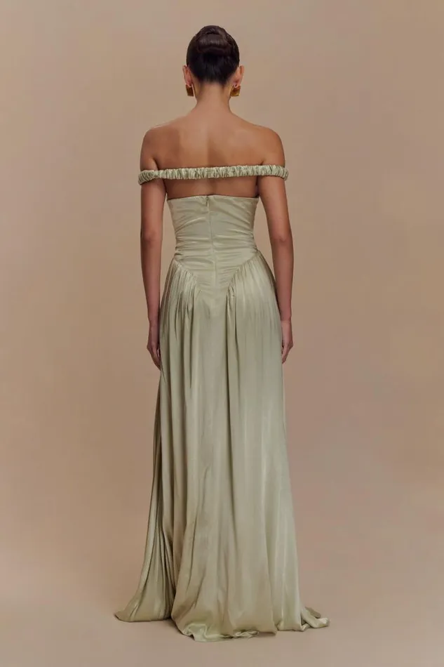 Women Meshki Dresses Coco Dropped Waist Maxi Dress 8211 Sage
