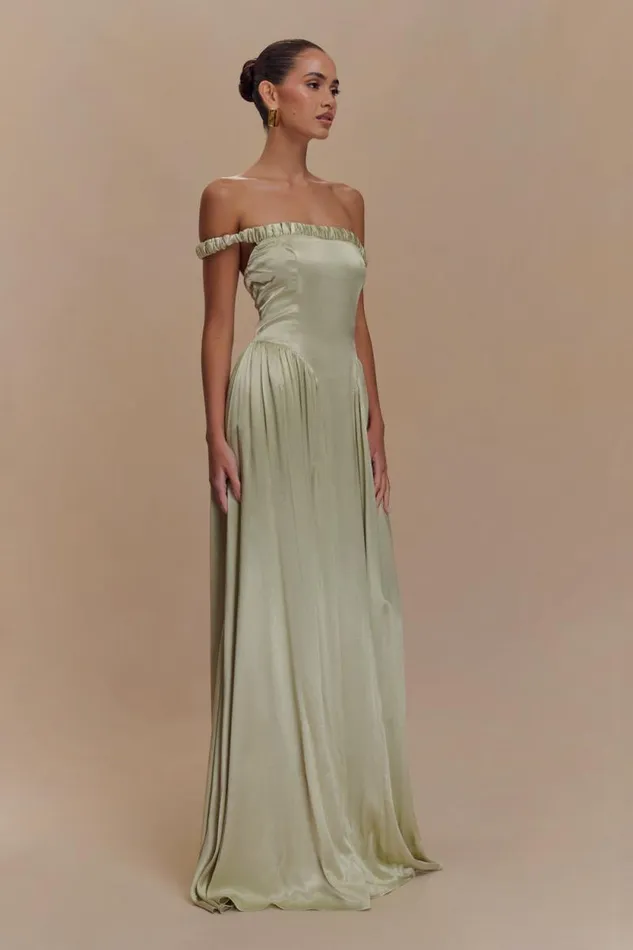 Women Meshki Dresses Coco Dropped Waist Maxi Dress 8211 Sage