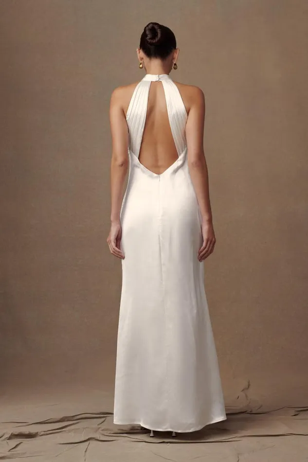 Women Meshki Dresses Dylan Rose Halter Maxi Dress 8211 White