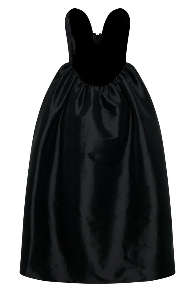 Women Meshki Dresses Flora Strapless Velvet Midi Dress 8211 Black