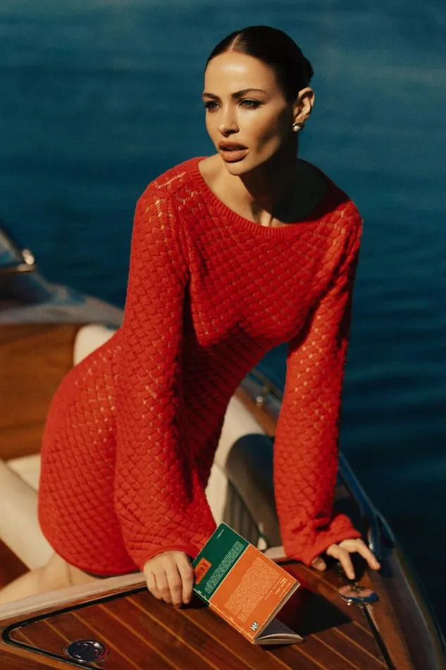 Women Meshki Dresses Galilea Knit Mini Dress 8211 Pomegranate