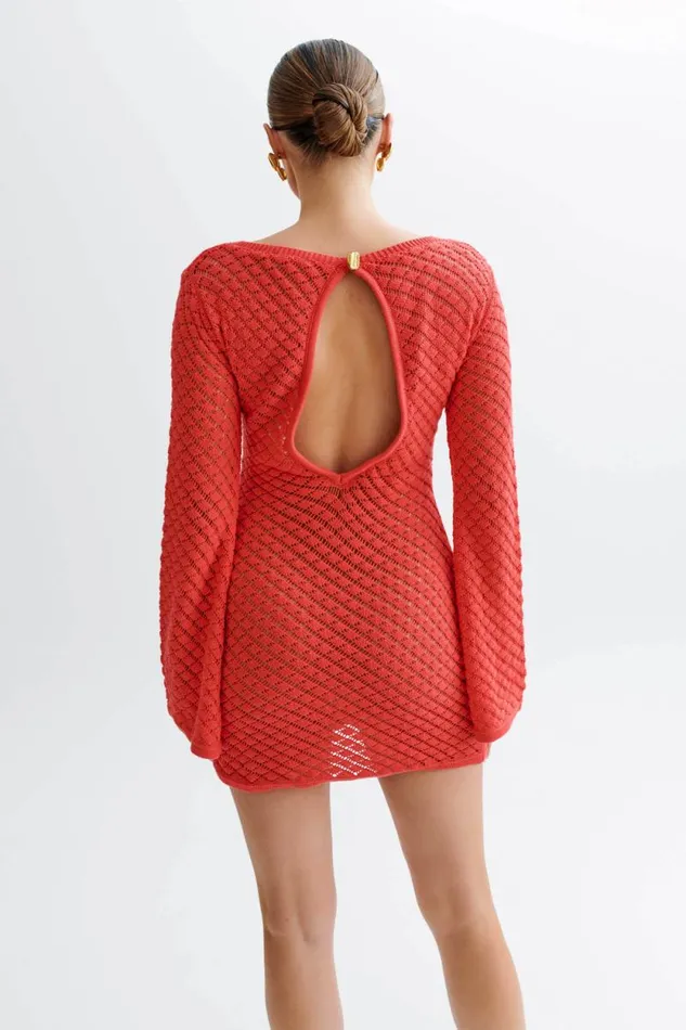 Women Meshki Dresses Galilea Knit Mini Dress 8211 Pomegranate