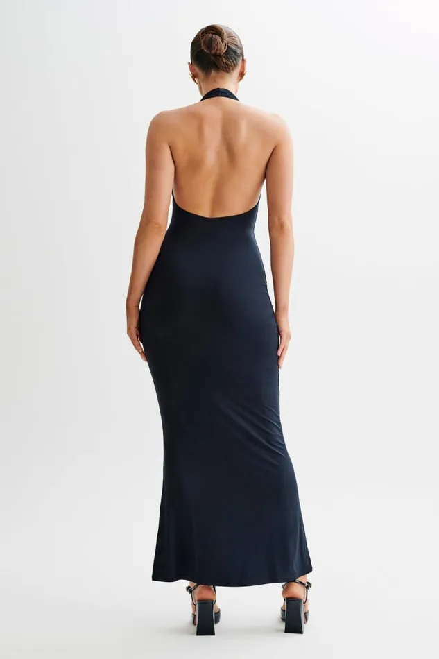 Women Meshki Dresses Jessica Modal Halter Maxi Dress 8211 Black