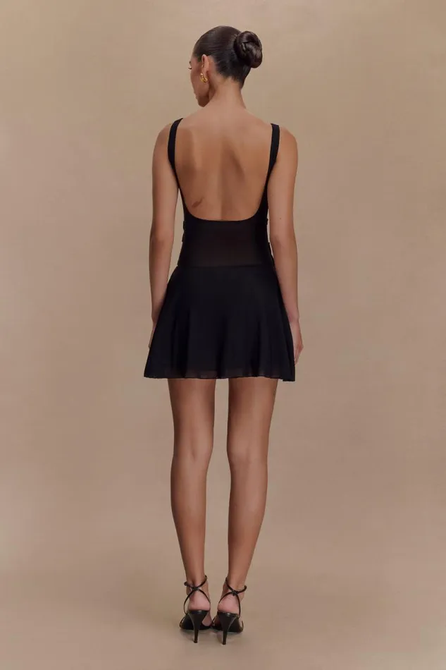 Women Meshki Dresses Melanie Mesh Mini Dress With Flowers 8211 Black