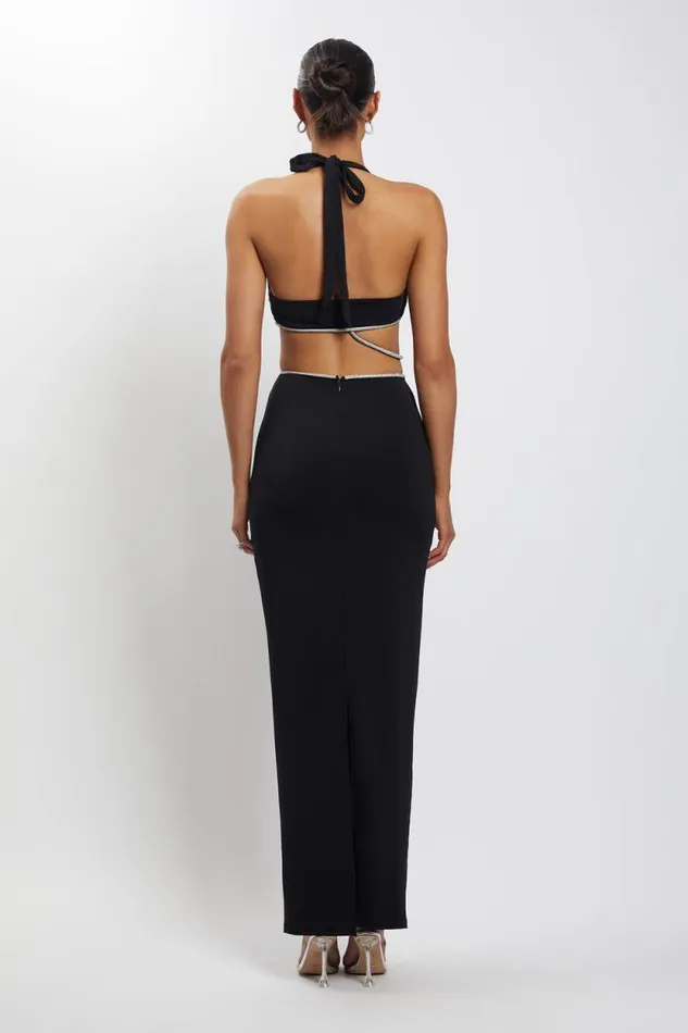 Women Meshki Dresses Nicha Diamante Cut Out Maxi Dress 8211 Black