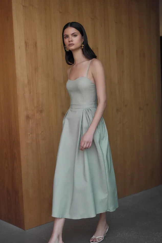 Women Meshki Dresses Rebecca Cotton Midi Dress 8211 Basil
