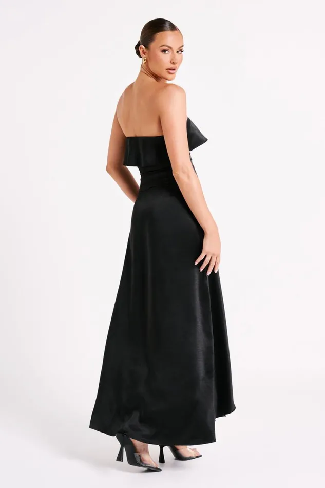Women Meshki Dresses Sulianna Strapless Ruffle Midi Dress 8211 Black