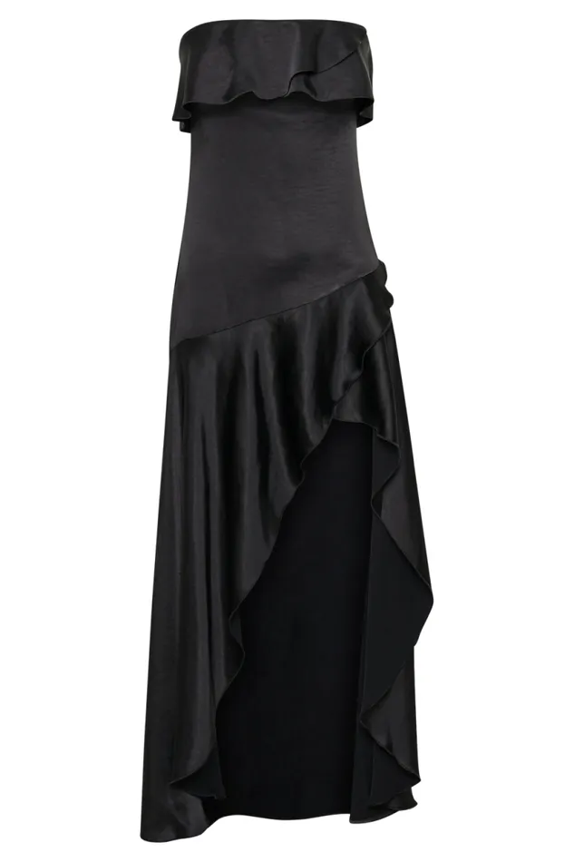 Women Meshki Dresses Sulianna Strapless Ruffle Midi Dress 8211 Black