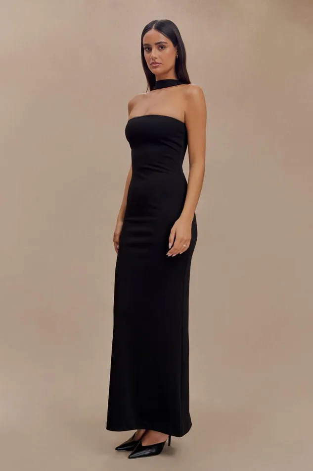 Women Meshki Dresses Velma Halter Collar Maxi Dress 8211 Black