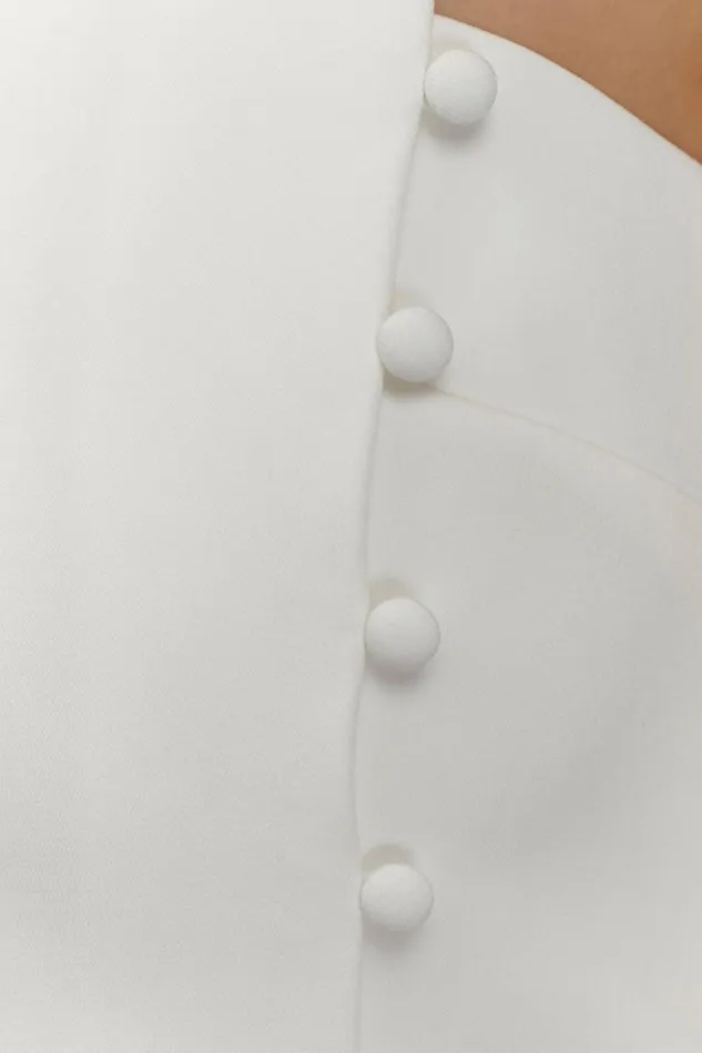 Women Meshki Tops Astrid Asymmetric Sleeveless Suiting Top 8211 White