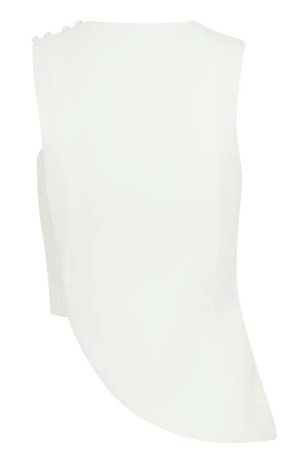 Women Meshki Tops Astrid Asymmetric Sleeveless Suiting Top 8211 White