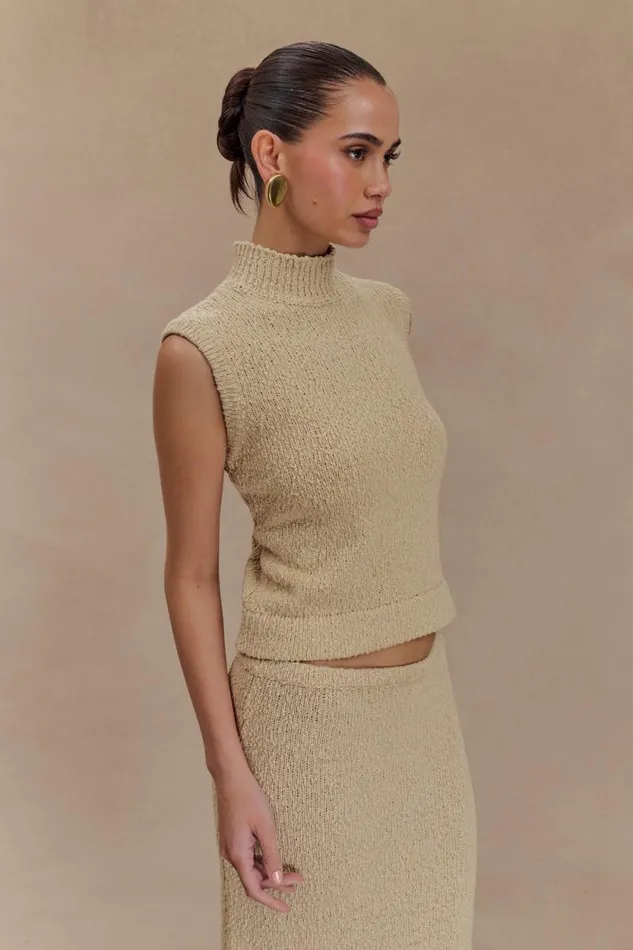 Women Meshki Tops Azalea Sleeveless Knit Top 8211 Wheat