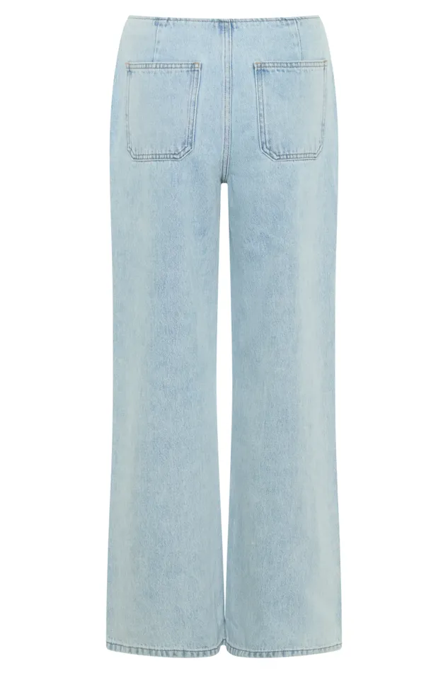 Women Meshki Tops Caitlin Mid Rise Denim Flare Jeans 8211 Light Blue