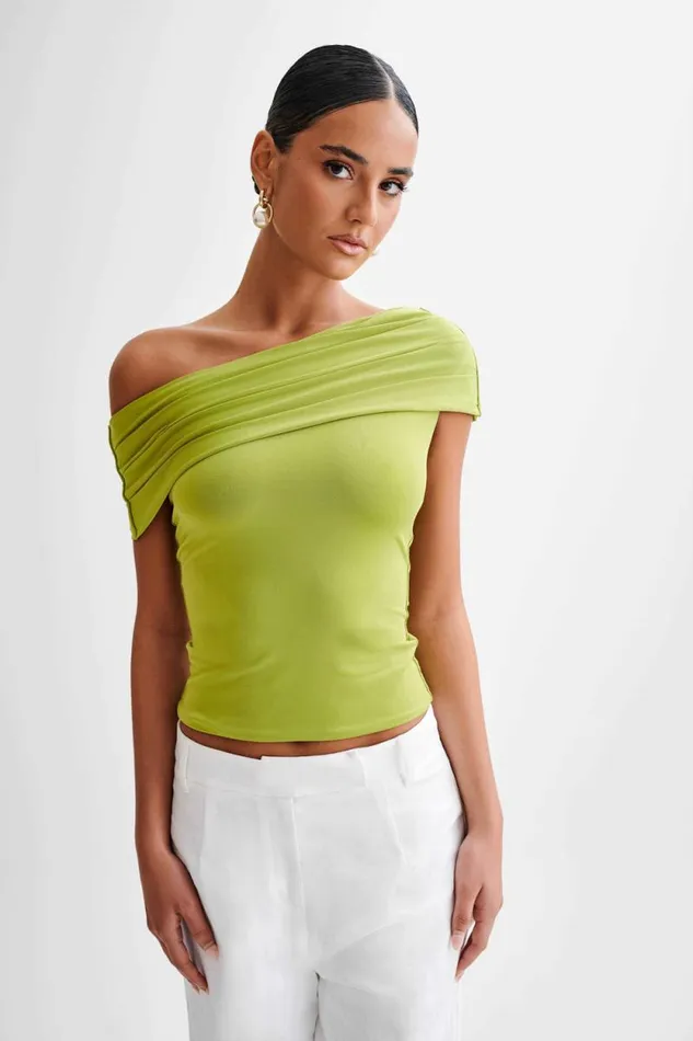 Women Meshki Tops Cassandra Off Shoulder Slinky Top 8211 Apple