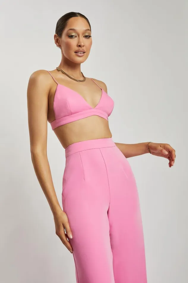 Women Meshki Tops Cynthia Triangle Bralette 8211 Pink