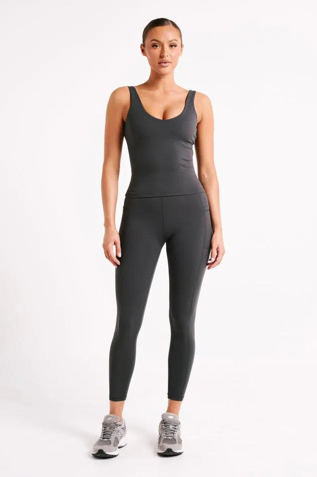 Women Meshki Tops Nadine Yoga Top 8211 Charcoal