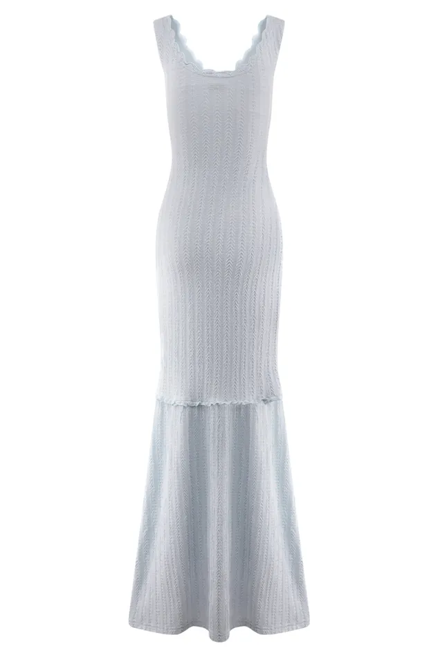 Women Meshki Tops Natalie Off Shoulder Maxi Dress 8211 Sky Blue