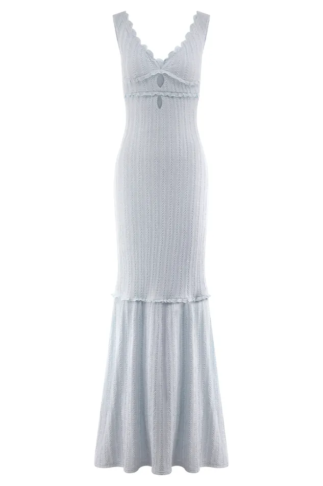 Women Meshki Tops Natalie Off Shoulder Maxi Dress 8211 Sky Blue
