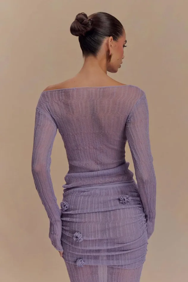 Women Meshki Tops Orianna Orchid Long Sleeve Knit Top 8211 Orchid