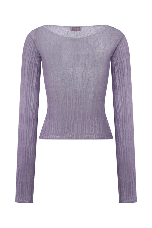 Women Meshki Tops Orianna Orchid Long Sleeve Knit Top 8211 Orchid