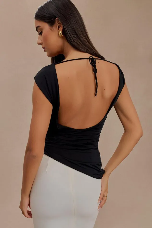 Women Meshki Tops Prianyka Slinky Sleeveless Top 8211 Black